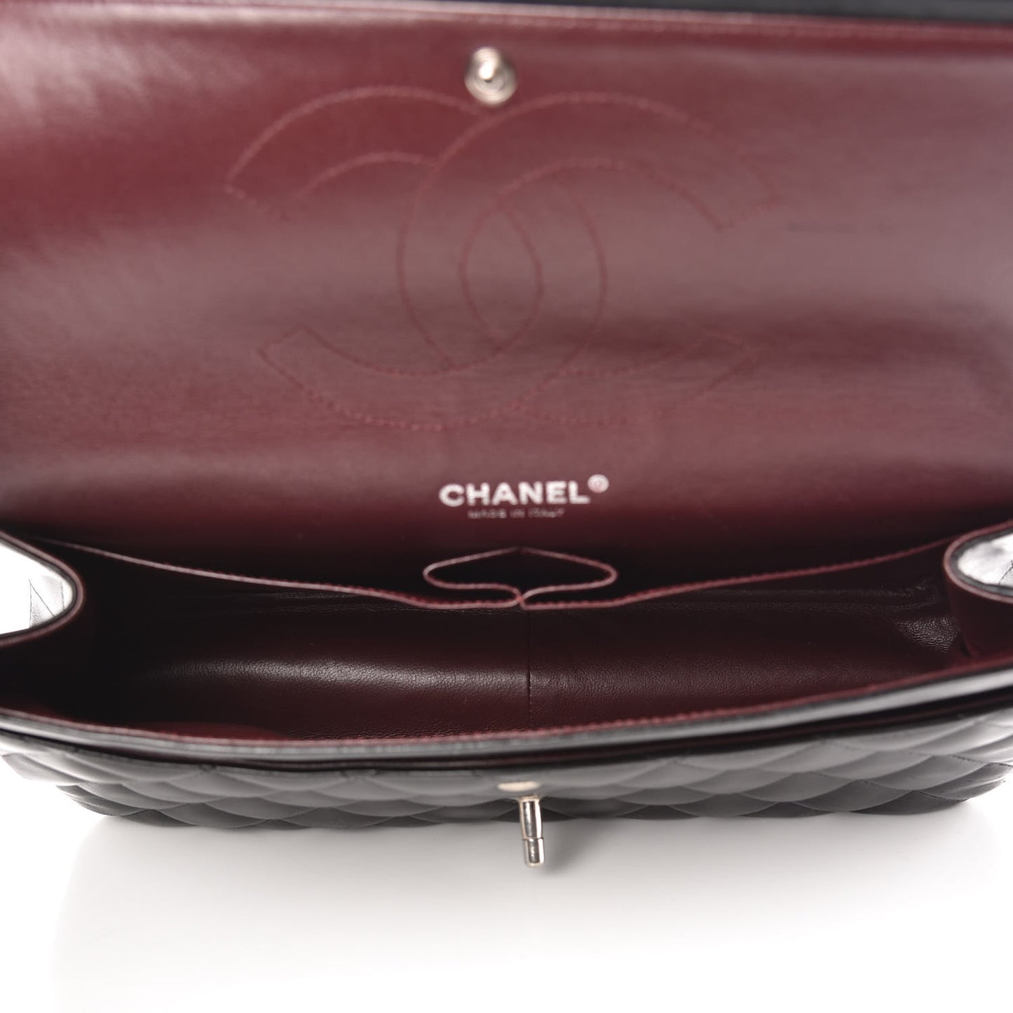 Lambskin Quilted Jumbo Double Flap Black