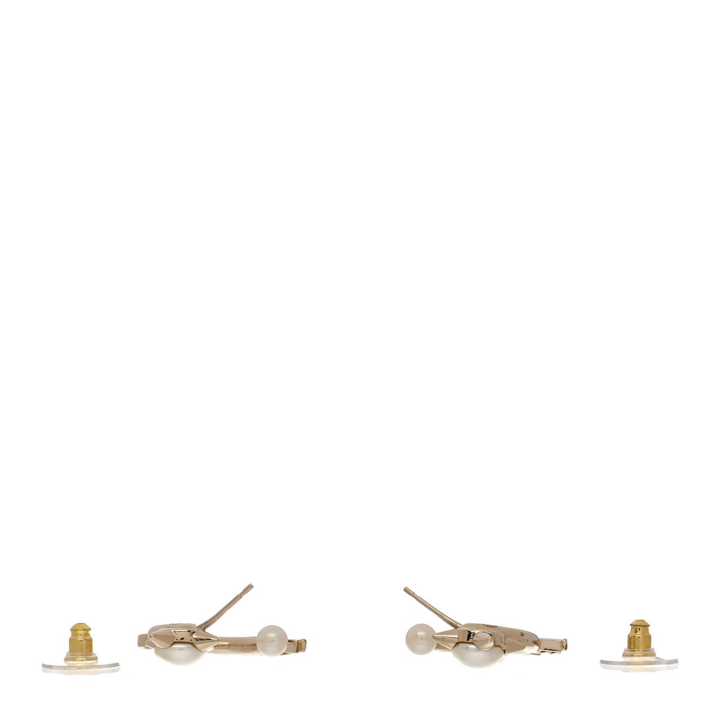Pearl Logo Earrings Gold