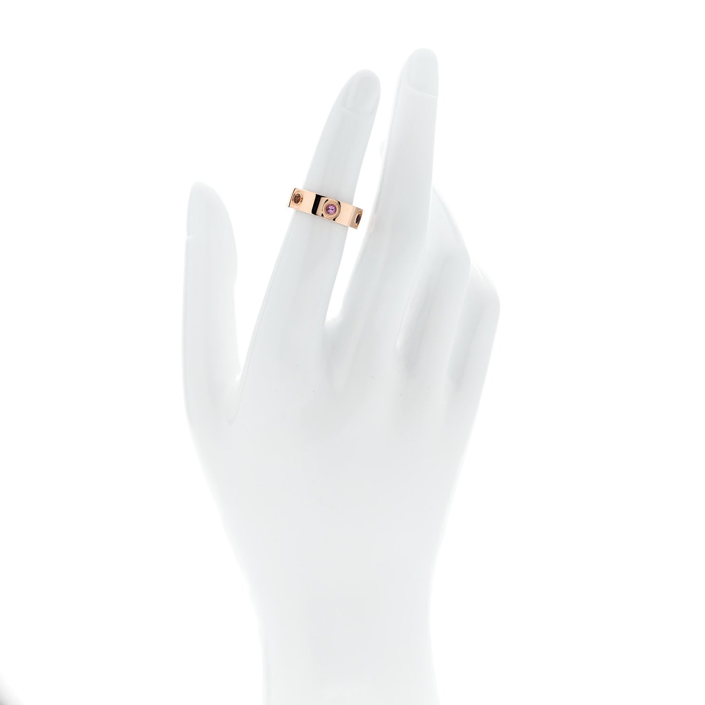18K Pink Gold Sapphire Garnet Amethyst 5.5mm LOVE Ring 48 4.5