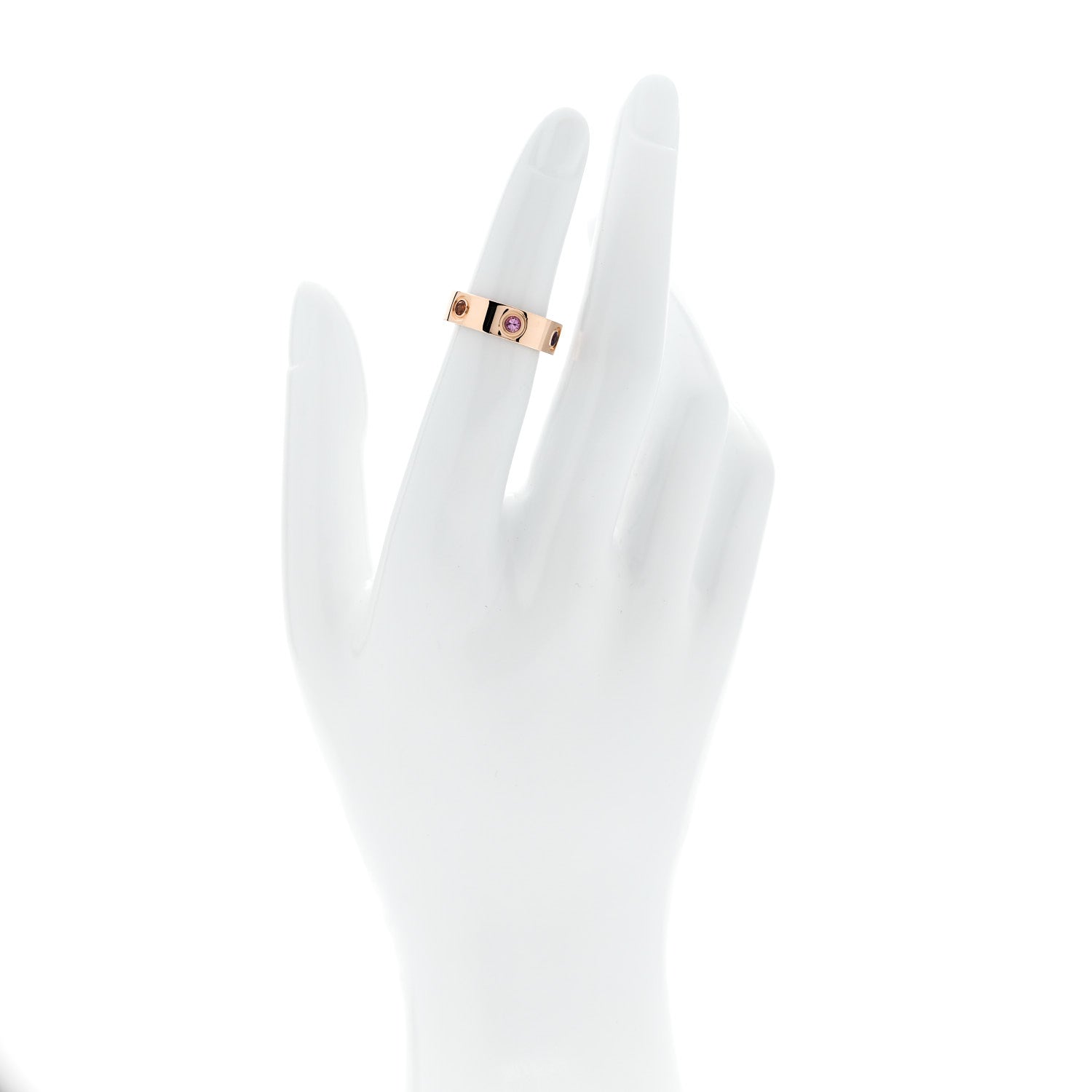 Cartier 18K Pink Gold Sapphire Garnet Amethyst 5.5mm LOVE Ring 48 4.5 2 of 4