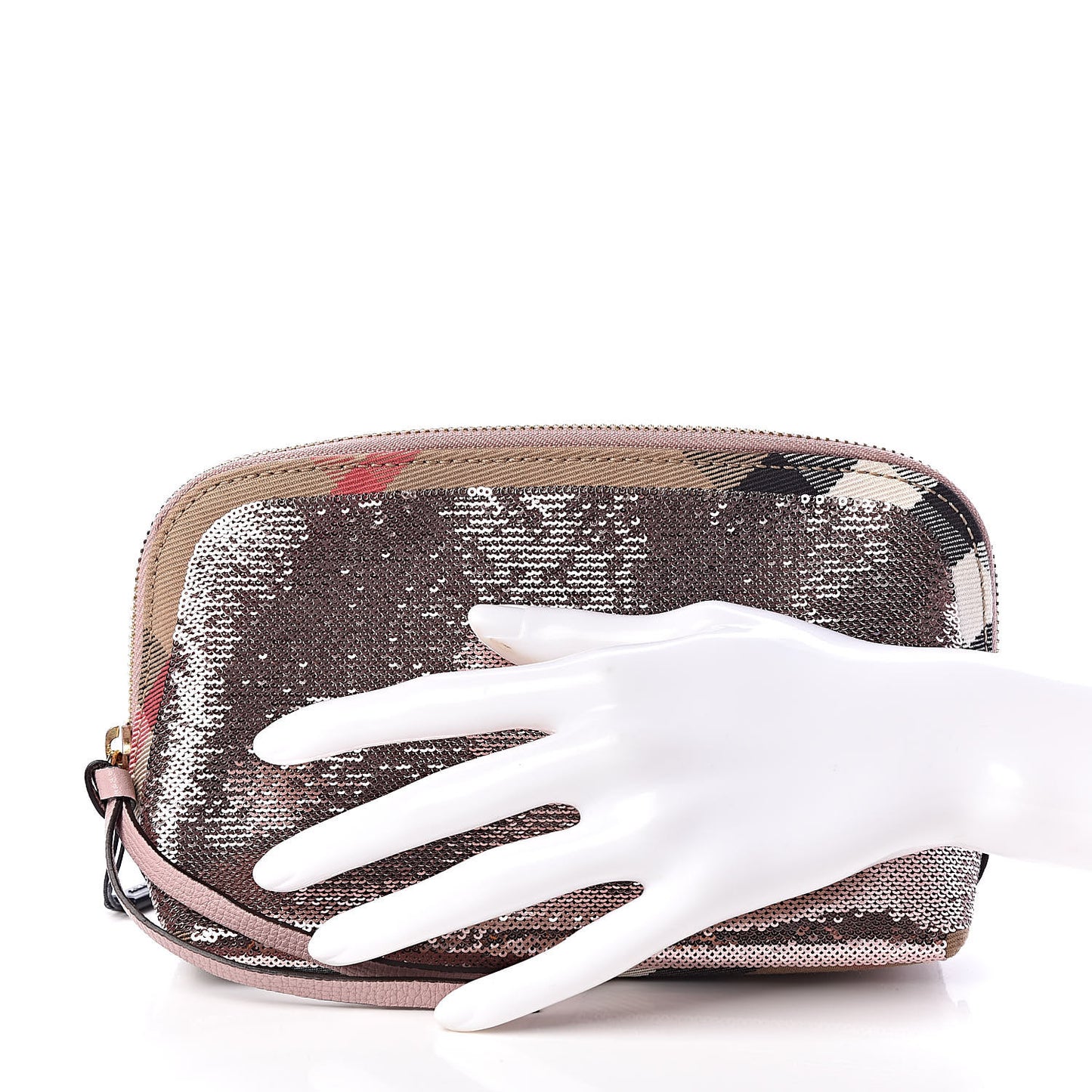 House Check Sequin Peyton Pouch Bag Pink