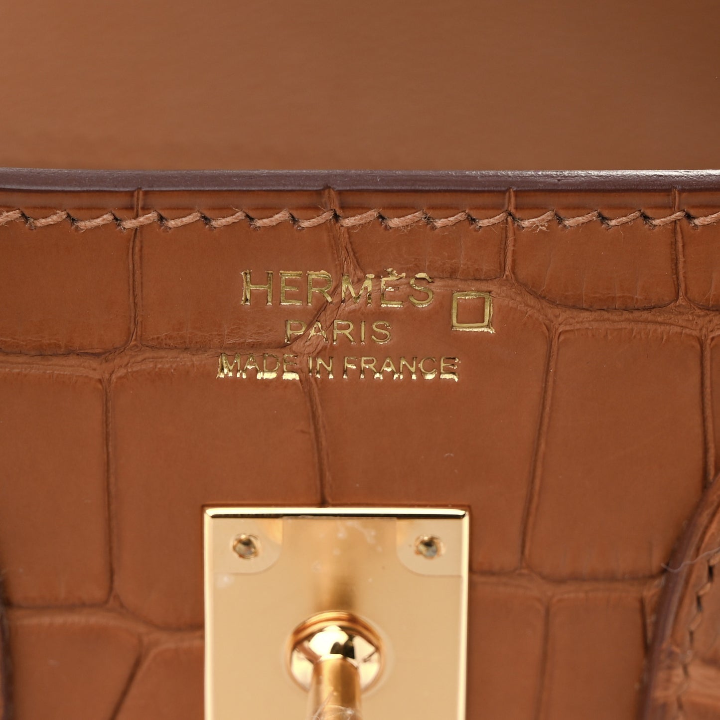 Matte Alligator Birkin Sellier 25 Gold