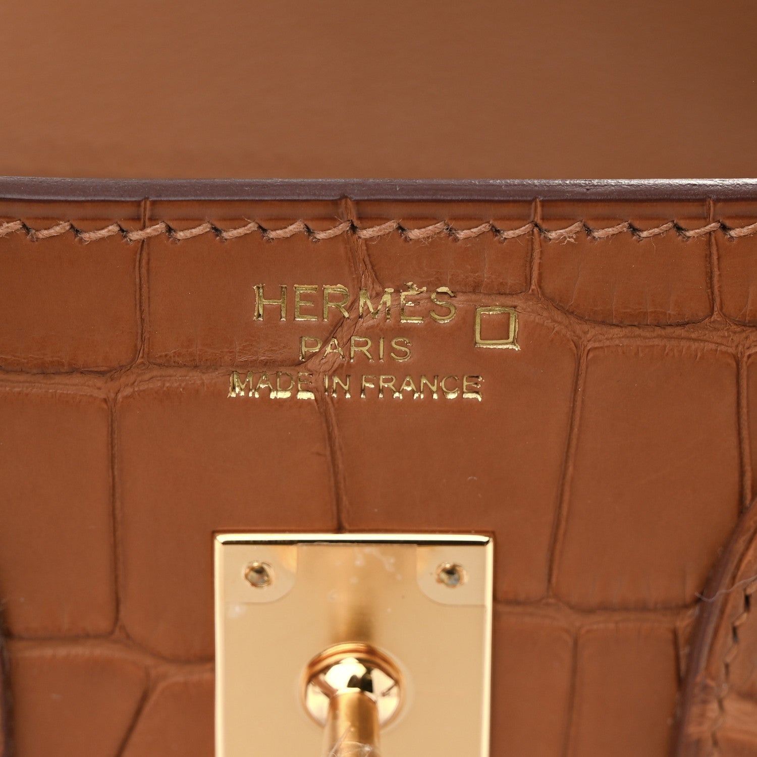 Hermes Matte Alligator Birkin Sellier 25 Gold 7 of 14
