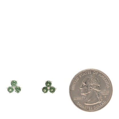 Tiffany 18K White Gold Green Tourmaline Aria Earrings 2 of 4