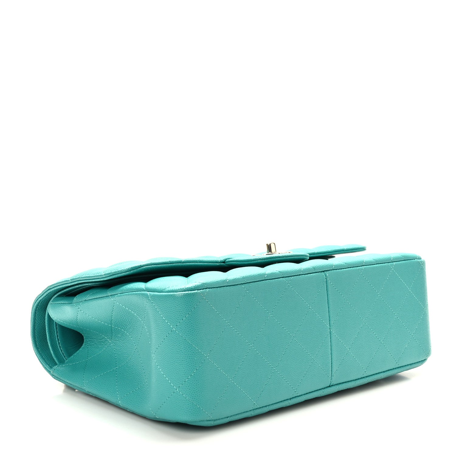Chanel Caviar Quilted Jumbo Double Flap Turquoise 4 of 10