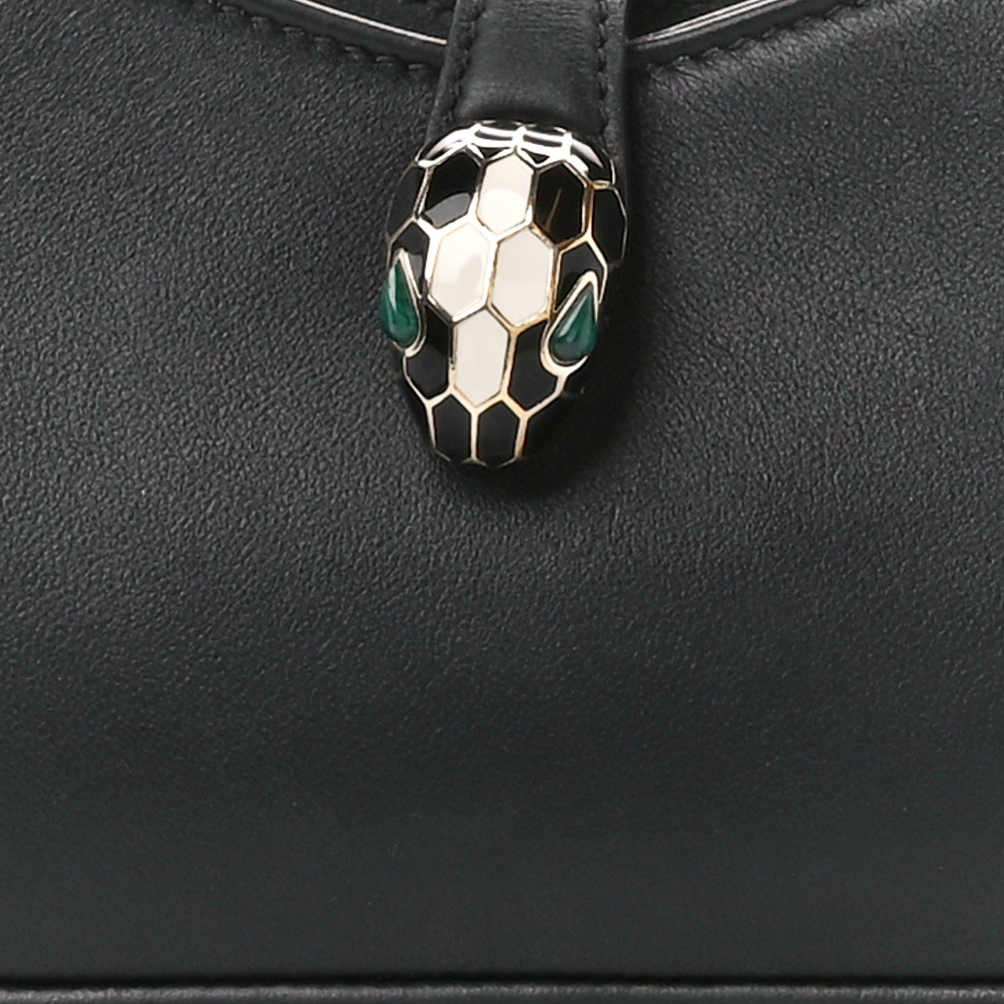 Calfskin Serpenti Baia Shoulder Bag Black