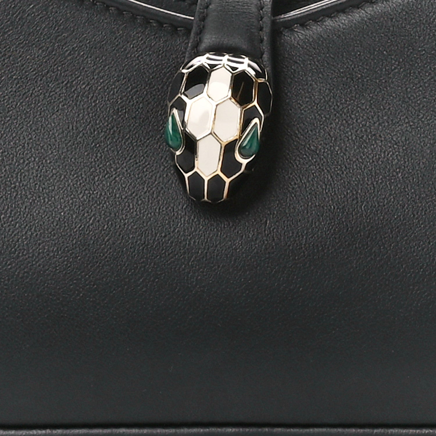 Bulgari Calfskin Serpenti Baia Shoulder Bag Black 11 of 15