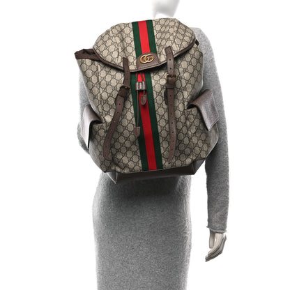Gucci GG Supreme Monogram Medium Ophidia Double Buckle Backpack Brown 2 of 10