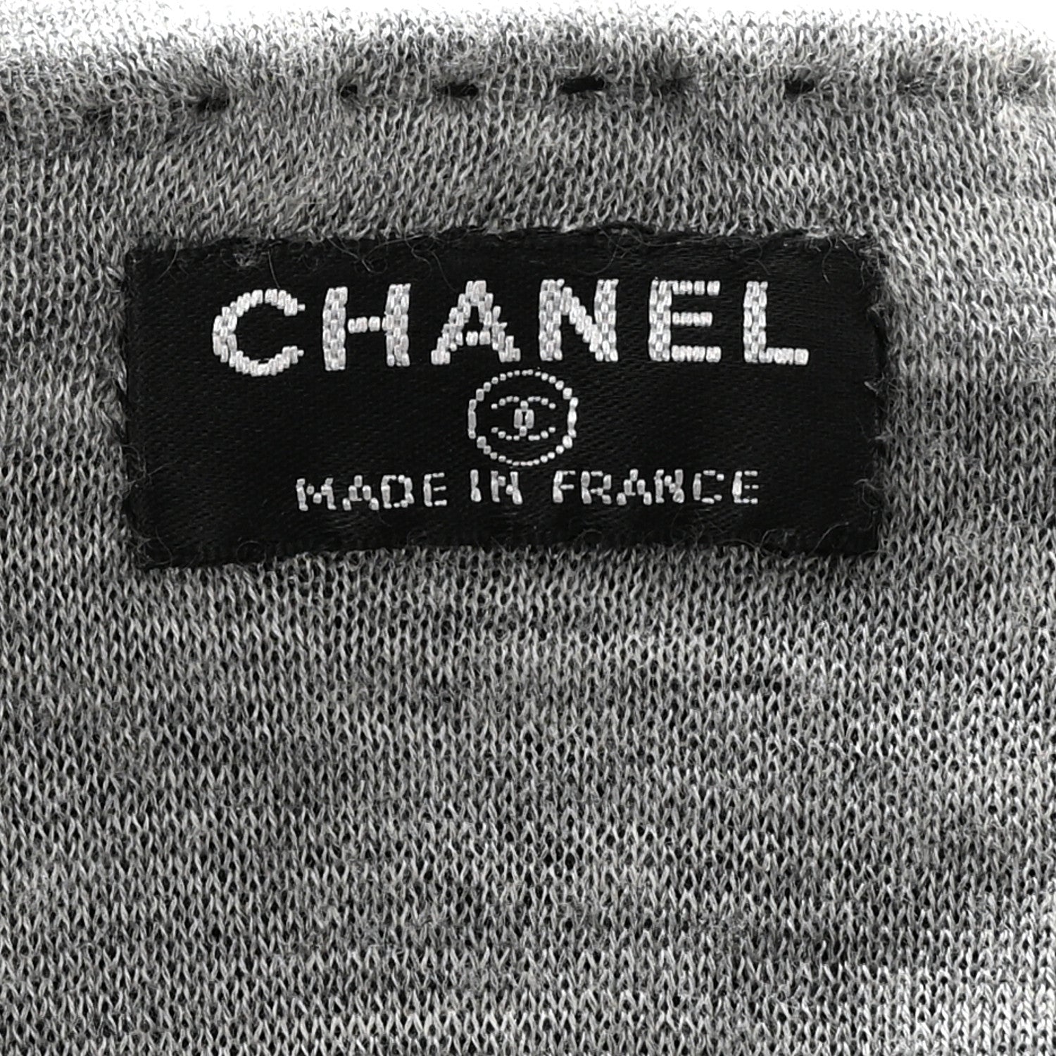Chanel Lambskin Cashmere Silk CC Fingerless Gloves Black Grey 4 of 8