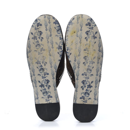 Gucci Velvet GG Monogram Crystal Womens Slippers 36.5 Brown Vintage Cocoa 5 of 8