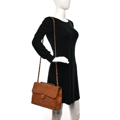 Chanel Lambskin Quilted Jumbo Single Flap Beige 2 of 11