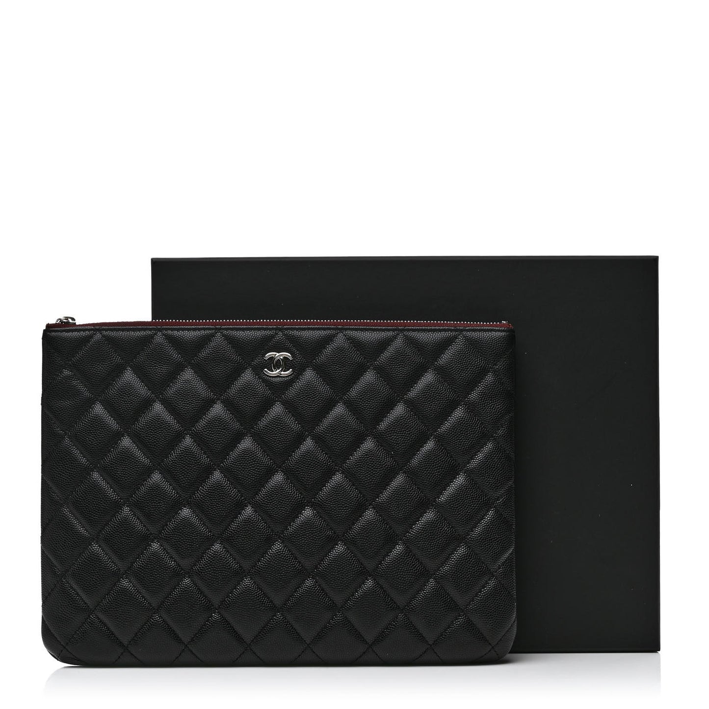 Caviar Quilted Medium Cosmetic Case Black