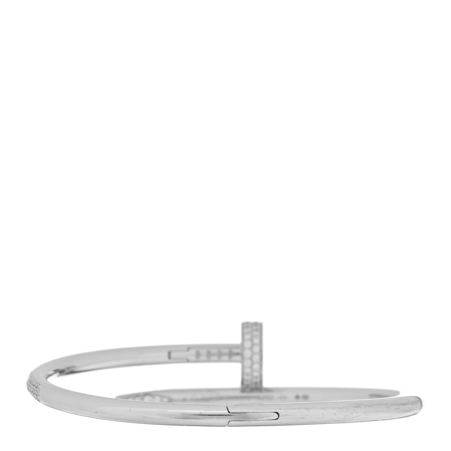 Cartier 18K White Gold Diamond Juste Un Clou Paved Bracelet 16 2 of 3