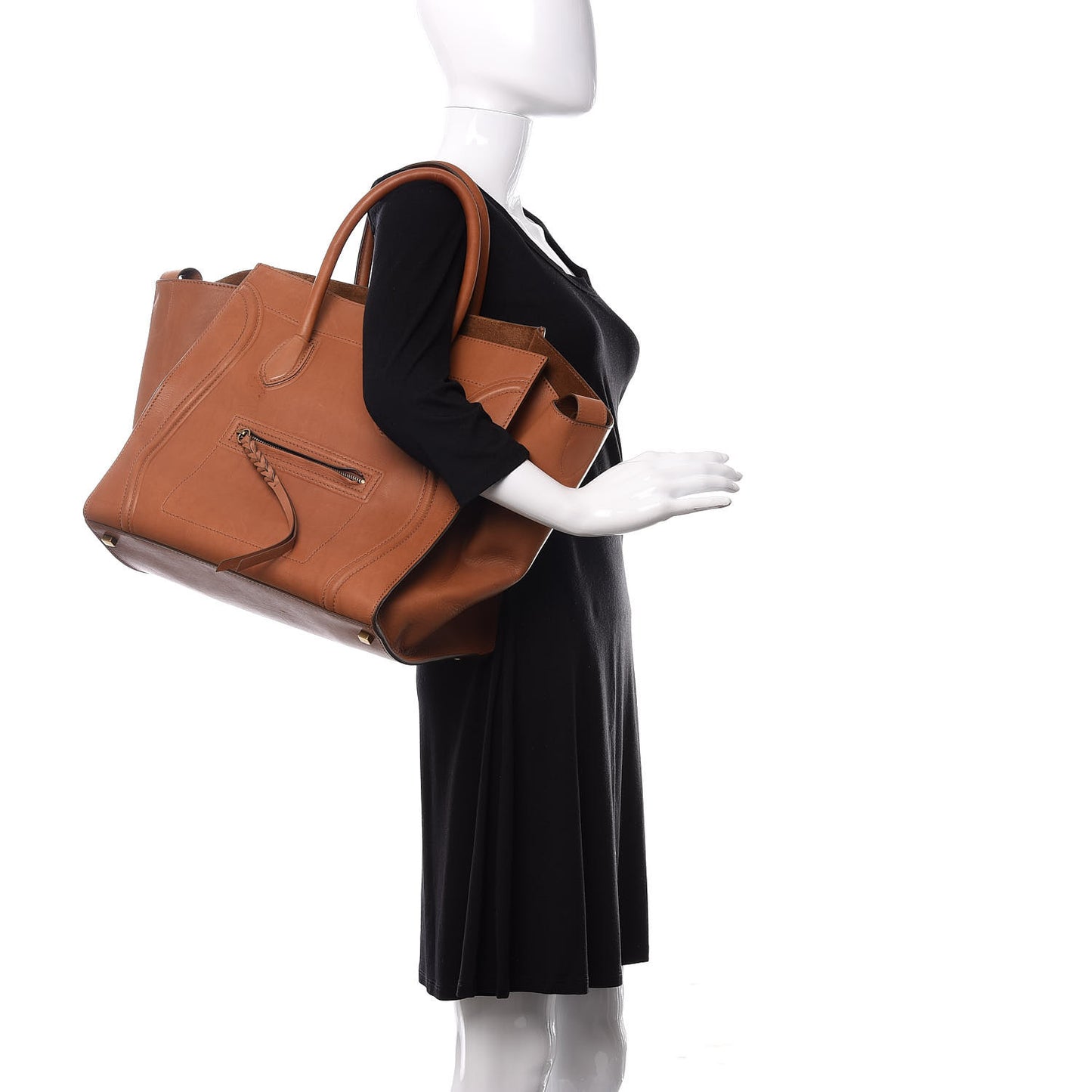 Natural Calfskin Large Phantom Luggage Tan