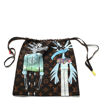 Louis Vuitton Cotton Silk Monogram LV Friends Face Mask Bandana Set Brown 2 of 5