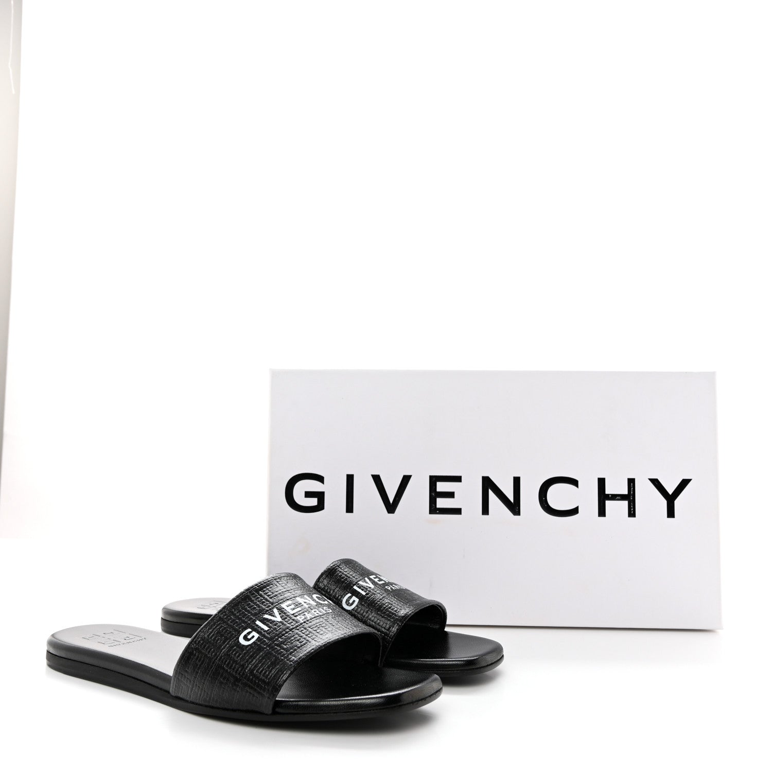 Givenchy Coated Canvas Logo 4G Embossed Flat Sandals 38 Black 9 of 9