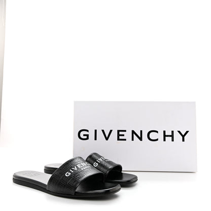 Givenchy Coated Canvas Logo 4G Embossed Flat Sandals 38 Black 9 of 9