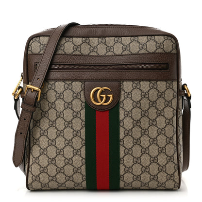 Gucci GG Supreme Monogram Web Medium Ophidia Messenger Bag Brown 1 of 11