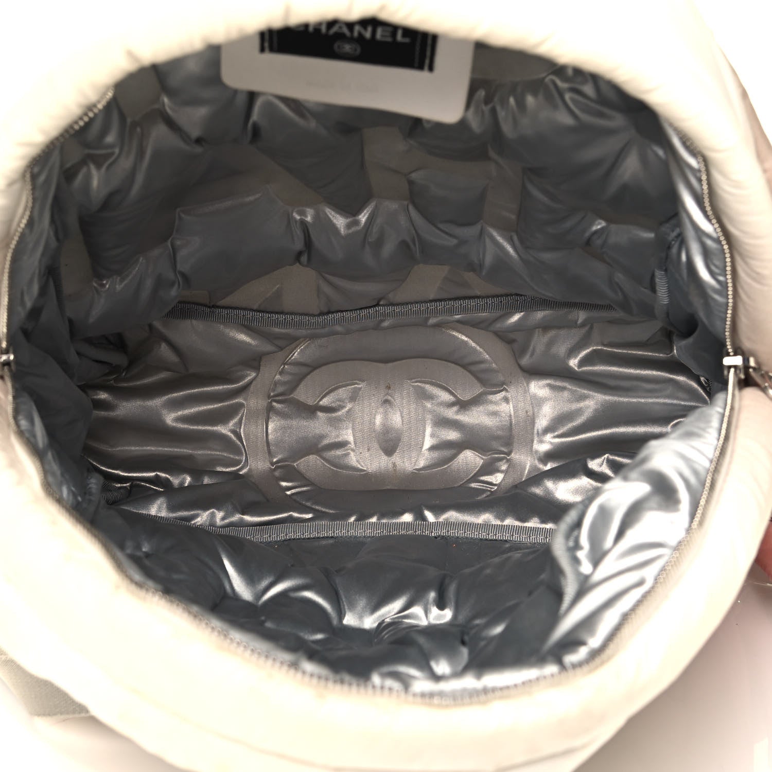 Chanel Nylon Embossed Small Doudoune Backpack Pink Grey White 4 of 6