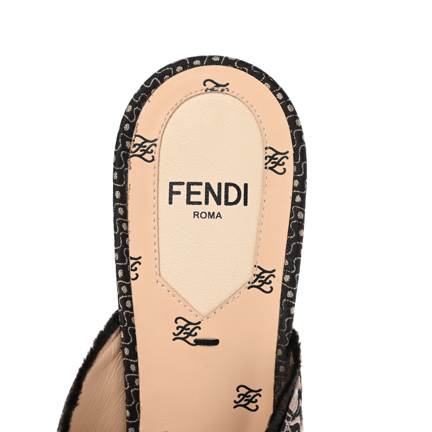 Fendi Jacquard FF Fabric Ffreedom Mules 36 Black 7 of 7