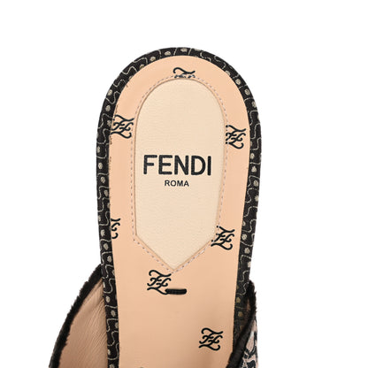 Fendi Jacquard FF Fabric Ffreedom Mules 36 Black 7 of 7