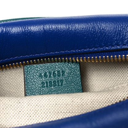 Gucci Azalea Calfskin Enamel Matelasse Diagonal Small Torchon GG Marmont Chain Shoulder Bag Imperial Blue Pavone 7 of 10
