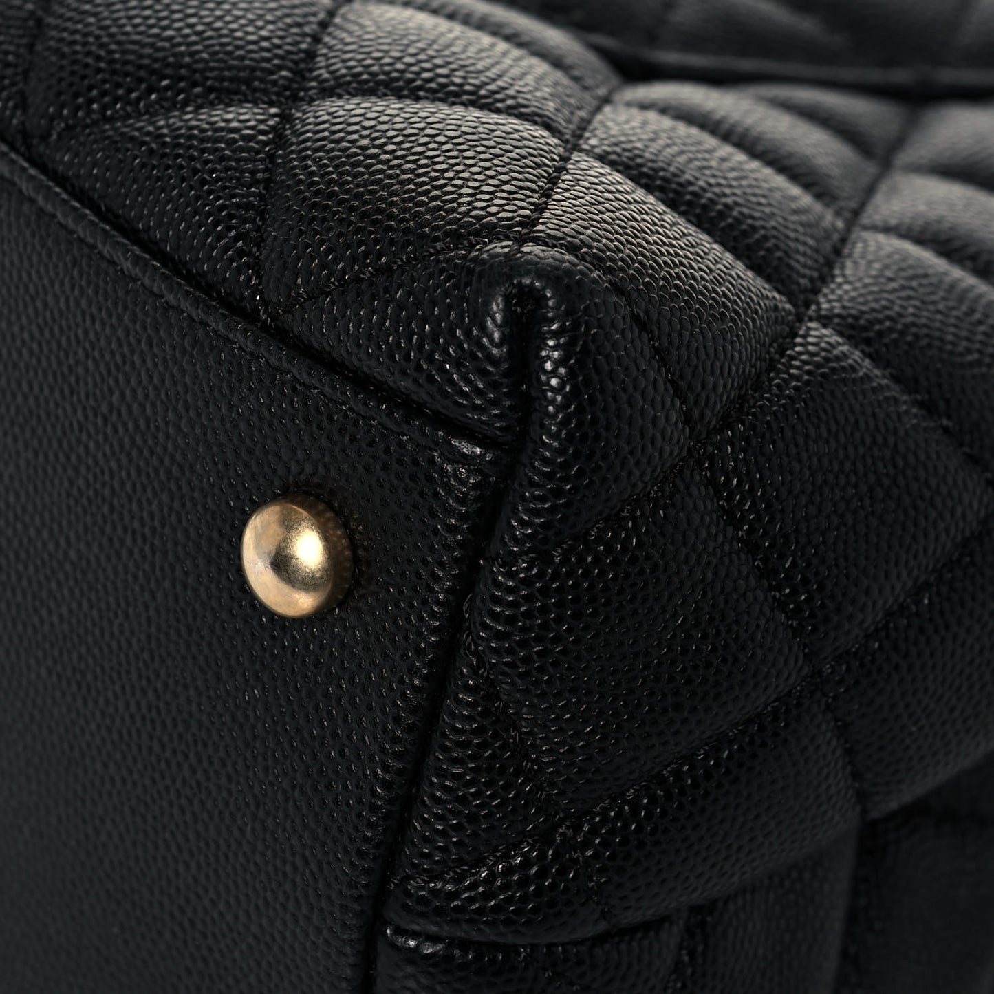 Caviar Lizard Quilted Small Coco Handle Flap Black