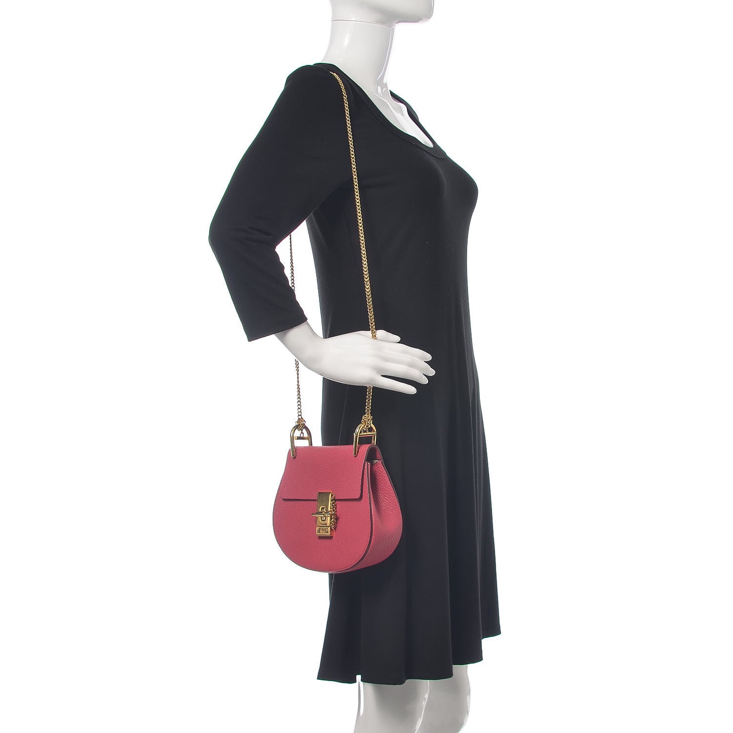 Grained Lambskin Mini Drew Shoulder Bag Dreamy Pink