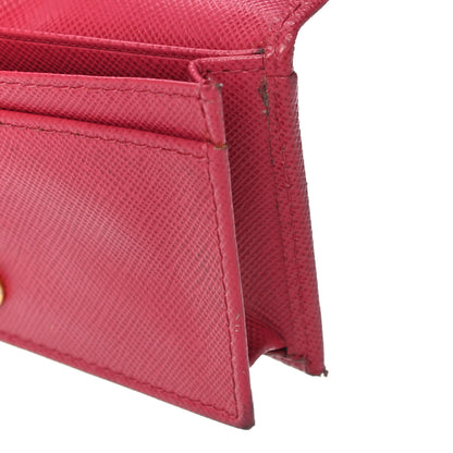 Prada Saffiano Metal Bi-Fold Card Holder Wallet Peonia 14 of 19