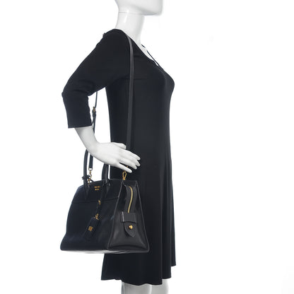 Prada Saffiano City Calfskin Medium Esplanade Tote Black 2 of 8