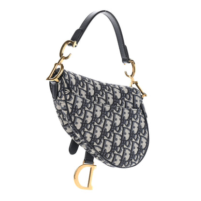 Christian Dior Oblique Mini Saddle Bag Blue 2 of 9