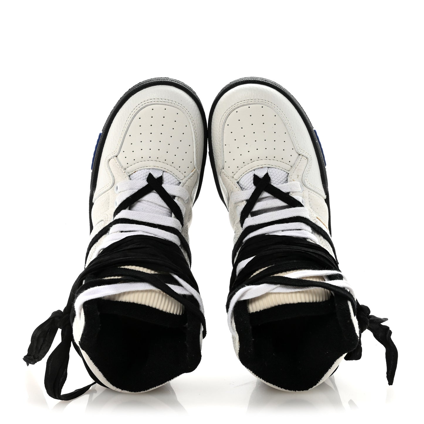 Calfskin Smith High Top Sneakers 36 White Black