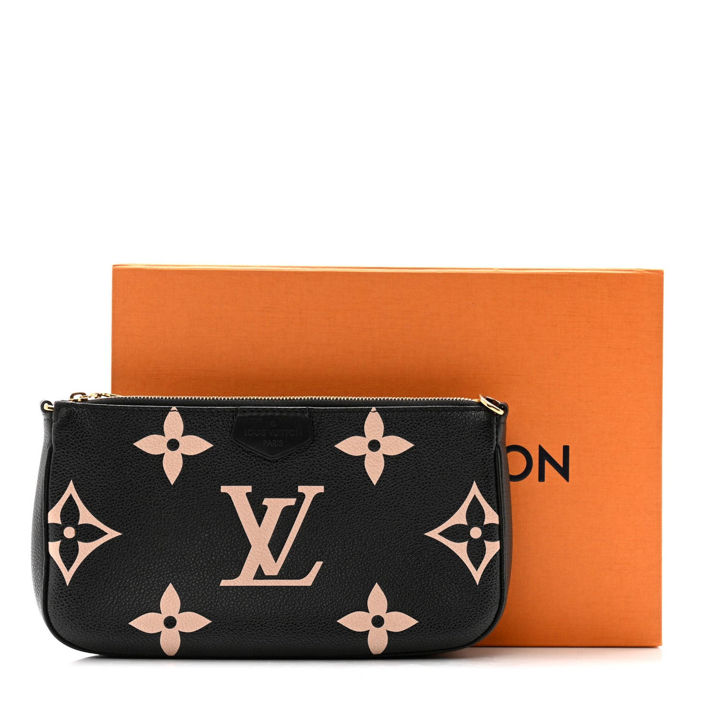 LOUIS VUITTON Empreinte Monogram Giant Multi Pochette Accessories Large Pochette Black Beige