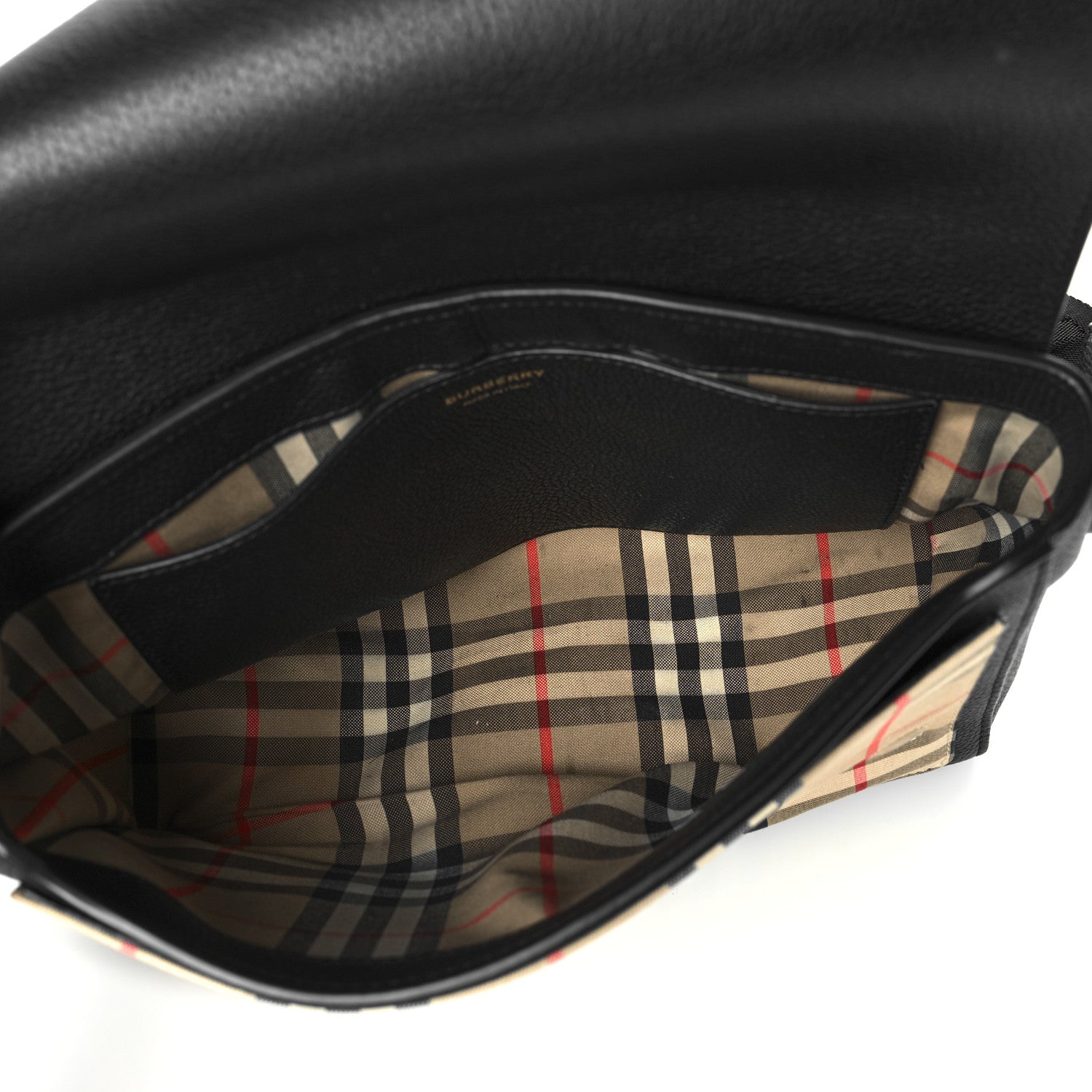 Burberry Grainy Calfskin Vintage Check Note Crossbody Bag Black 5 of 11