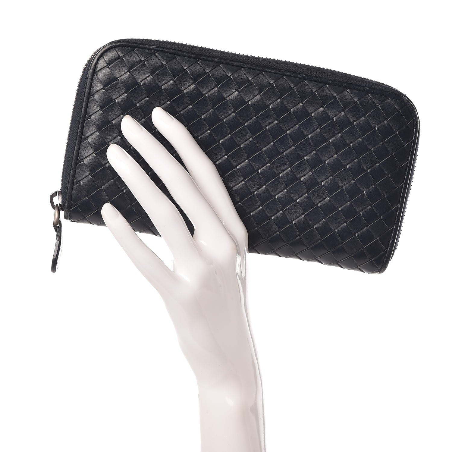 Bottega Veneta Nappa Intrecciato Zip Around Wallet Denim 2 of 11