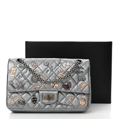 Chanel Metallic Calfskin Quilted Lucky Charms 2.55 Reissue 225 Flap Dark Silver 12 of 12