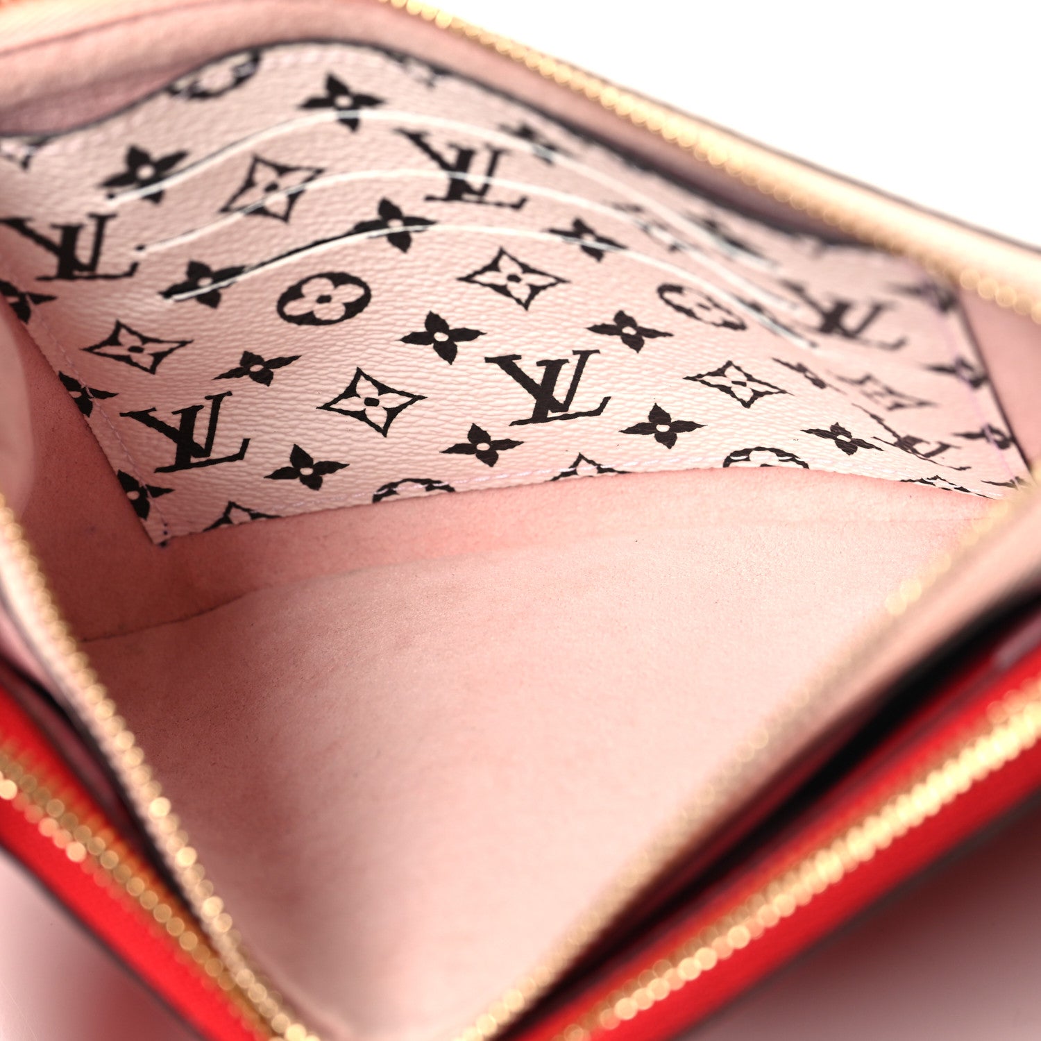 Louis Vuitton Monogram Giant Double Zip Pochette Rouge 6 of 12