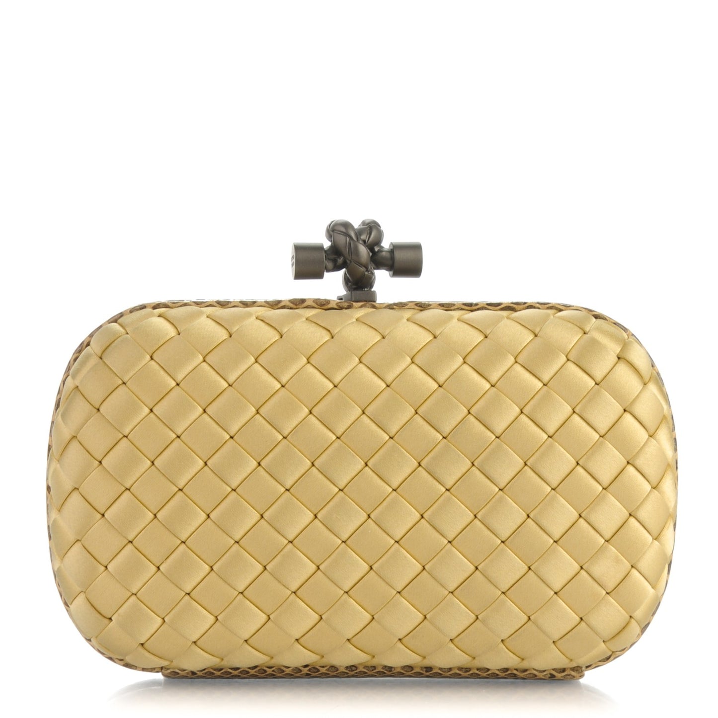 Satin Intreccio Impero Ayers Knot Clutch Banane