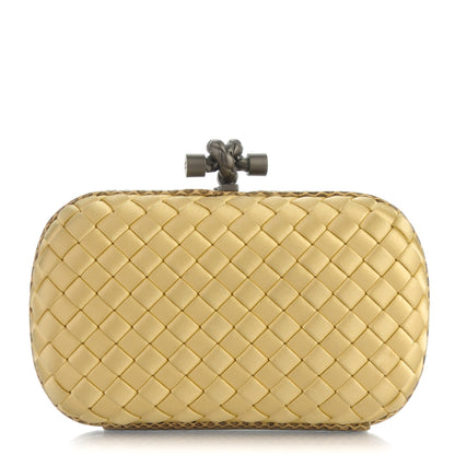 Bottega Veneta Satin Intreccio Impero Ayers Knot Clutch Banane 1 of 6