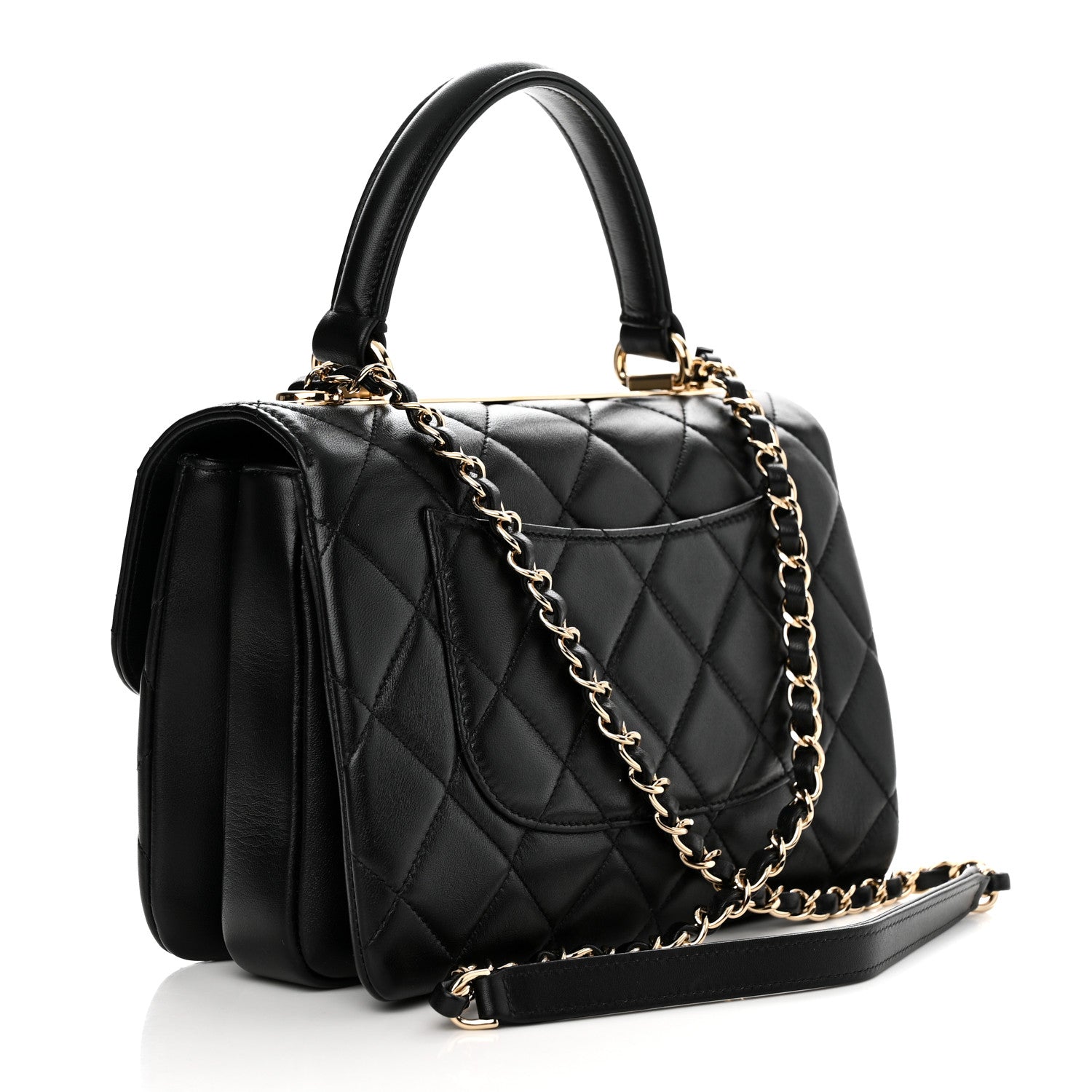 Chanel Lambskin Quilted Small Trendy CC Dual Handle Flap Bag Black 2 of 11