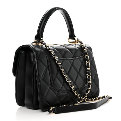 Chanel Lambskin Quilted Small Trendy CC Dual Handle Flap Bag Black 2 of 11