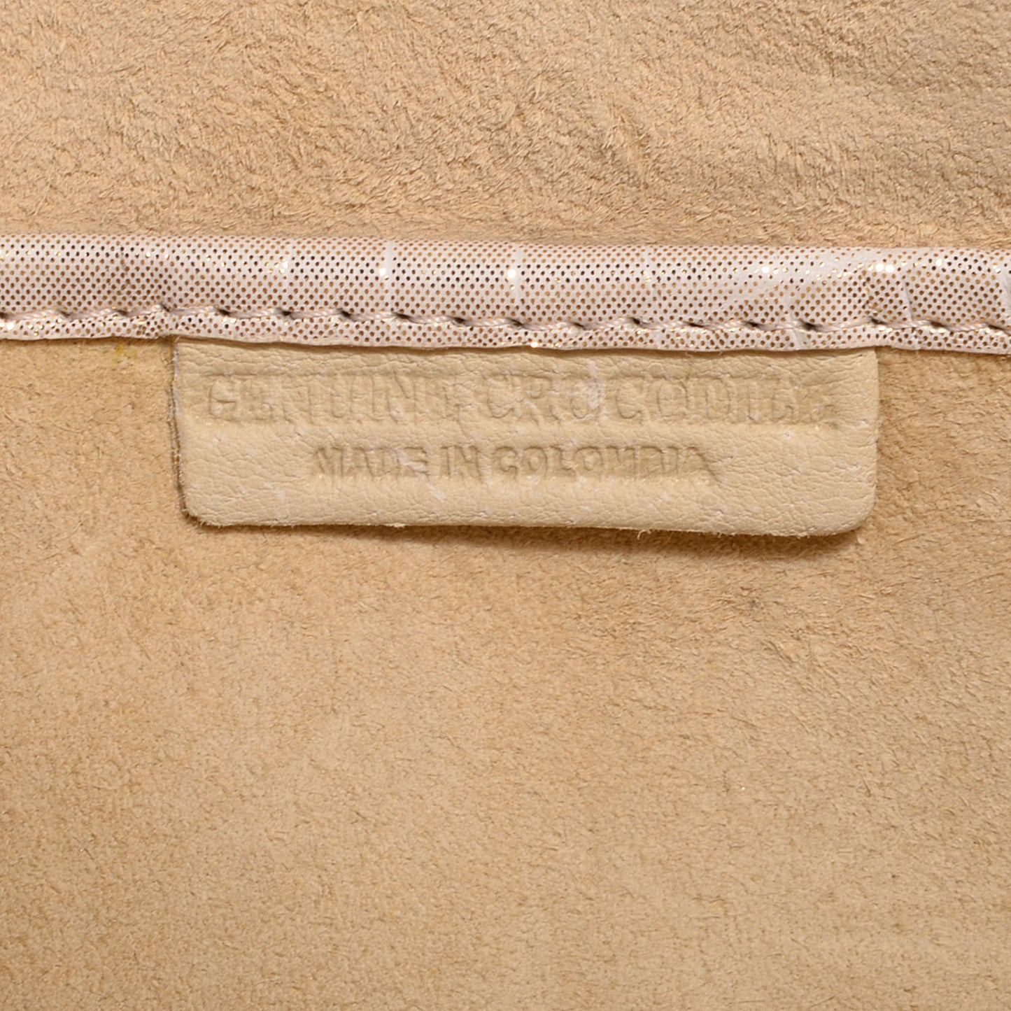 Crocodile Convertible Clutch Gold
