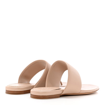 Louis Vuitton Lambskin Embossed Monogram Drapy Flat Thong Sandal 37 Beige 4 of 12