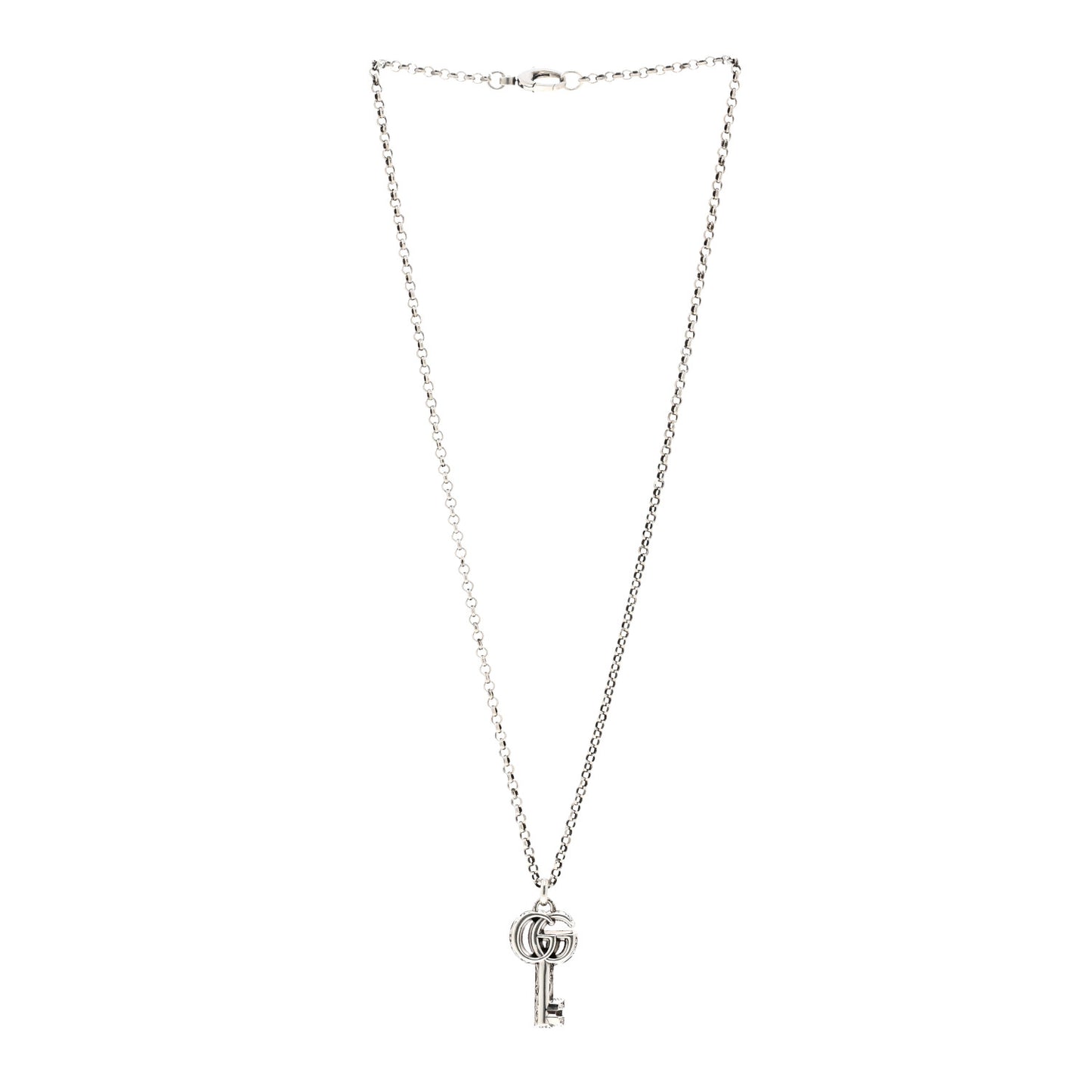 Sterling Silver Double G Key Pendant Necklace