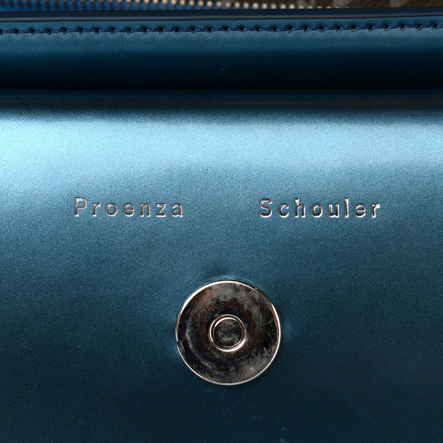 Proenza Schouler Metallic Patent PS11 Classic Shoulder Bag Ocean Blue 7 of 14