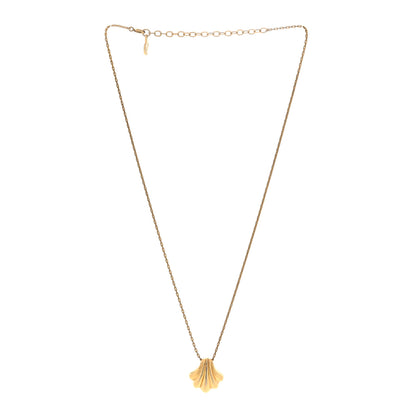 Christian Dior Metal Shell Necklace Gold 3 of 6