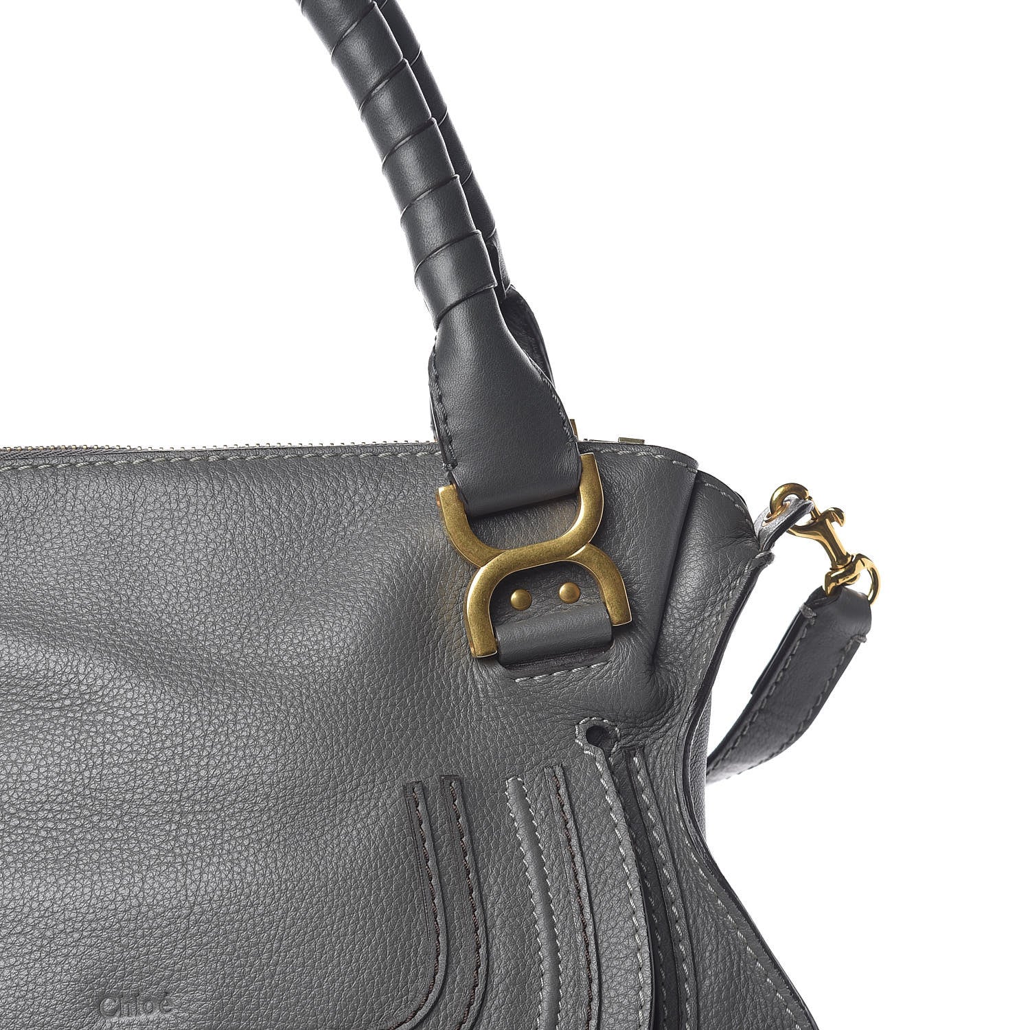 Chloe Calfskin Medium Marcie Satchel Stone 10 of 10