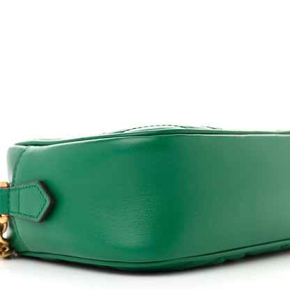 Gucci Calfskin Matelasse Small GG Marmont Chain Shoulder Bag Emerald Green 10 of 11