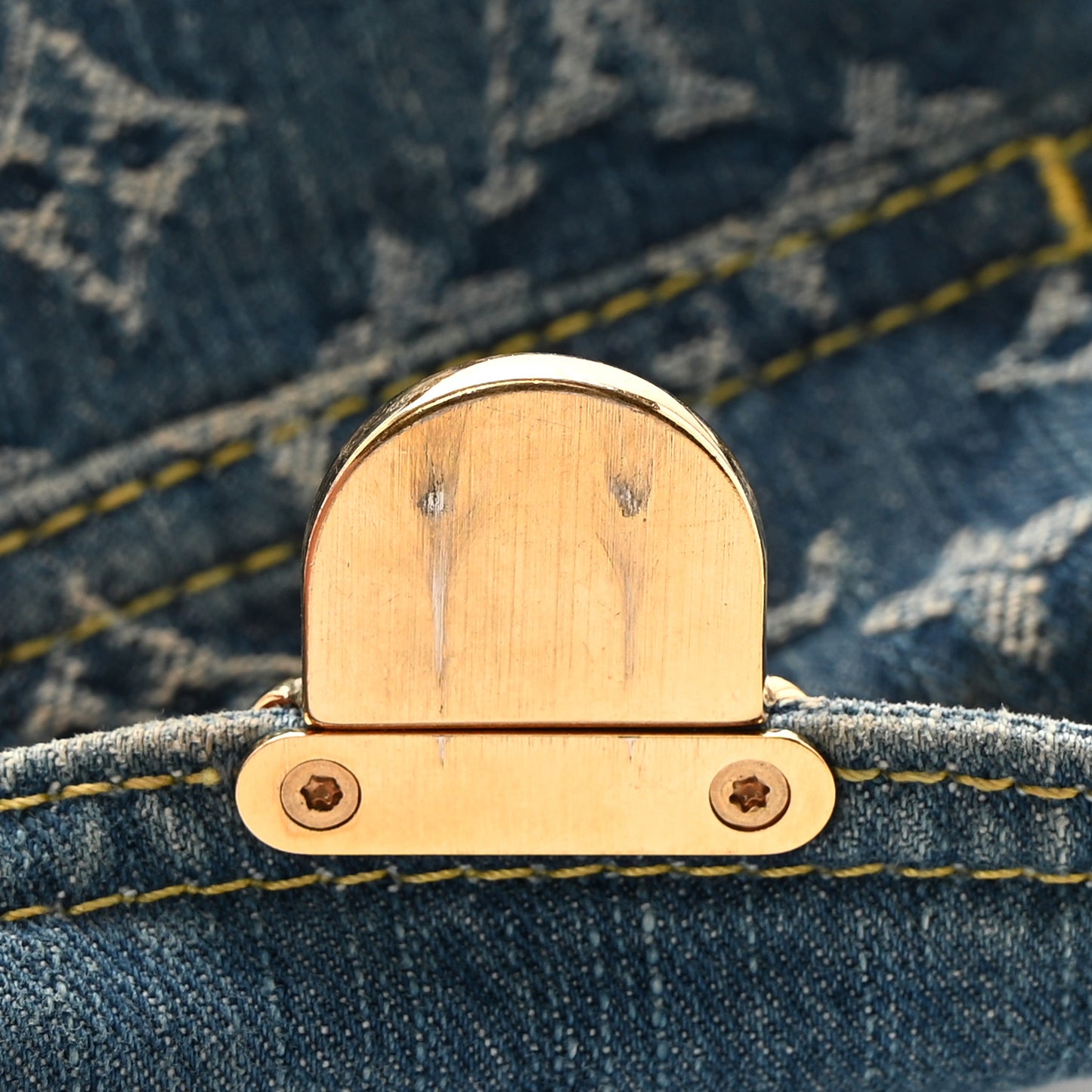 Monogram Denim Mini Pleaty Blue