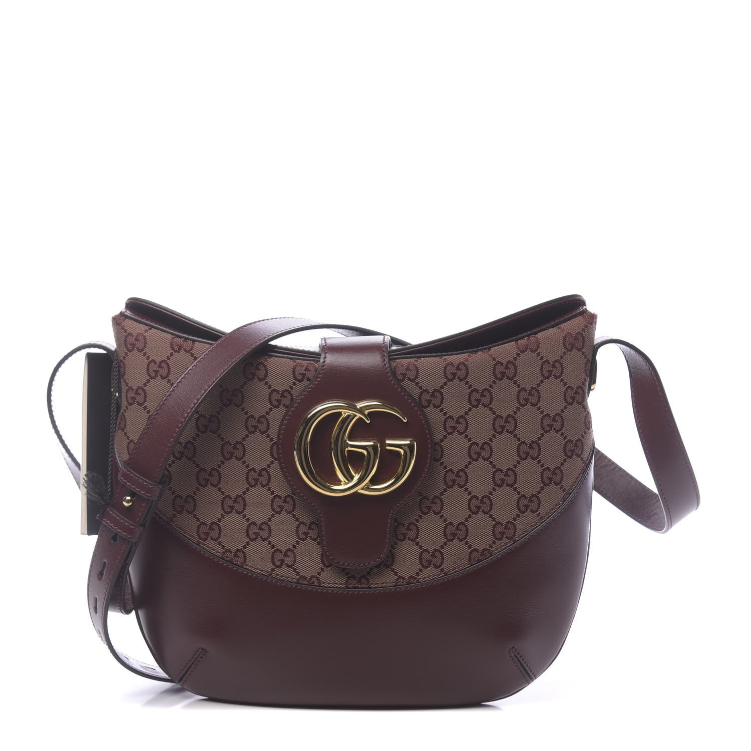 Gucci GG Monogram Calfskin Medium Arli Shoulder Bag Sahara Rubino Chardonnay 1 of 10